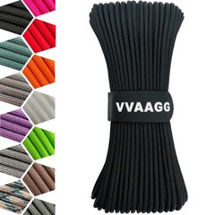 1000 Black Paracord Rope 100FT Utility Nylon Heavy Duty 12 Strand Parachute Cord