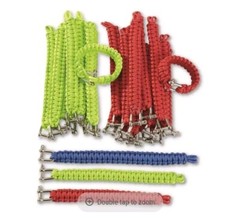 4 MILTECH PARACORD BRACELET. RED, BLUE, NEON. 1XL, 1 LARGE, 1 MEDIUM, 1 SMALL