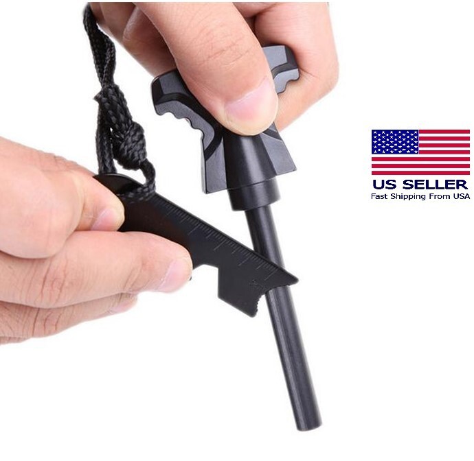 Fire Starter Flint Steel Striker Ferro Rod Waterproof Firesteel USA SHIPPER