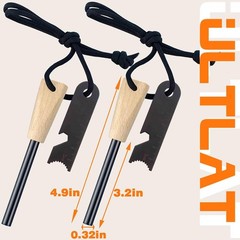 Fire Starter (2 Packs), All-Weather Magnesium Ferro Rod for Camping and Hikin…