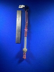 paracord keychain. bag, backpack, jacket zipper pull. Bengal/Tiger bead. A26