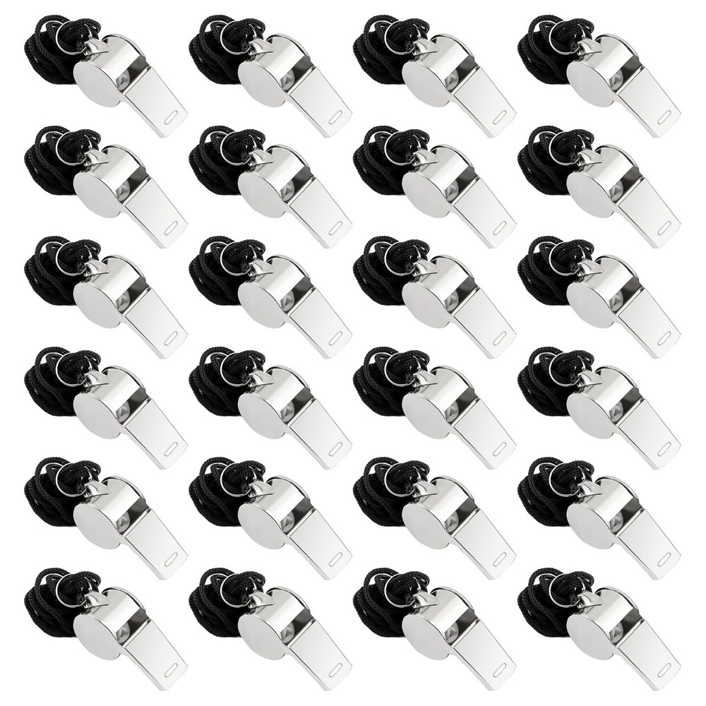24 Piece Whistle, Stainless Steel Whistle with Cord, Whistle Suitable…