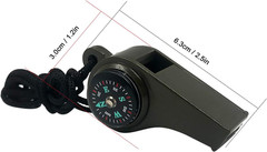 2 Pack Emergency Survival Whistle, 3-in-1 Emergency Whistles with Compass and Th