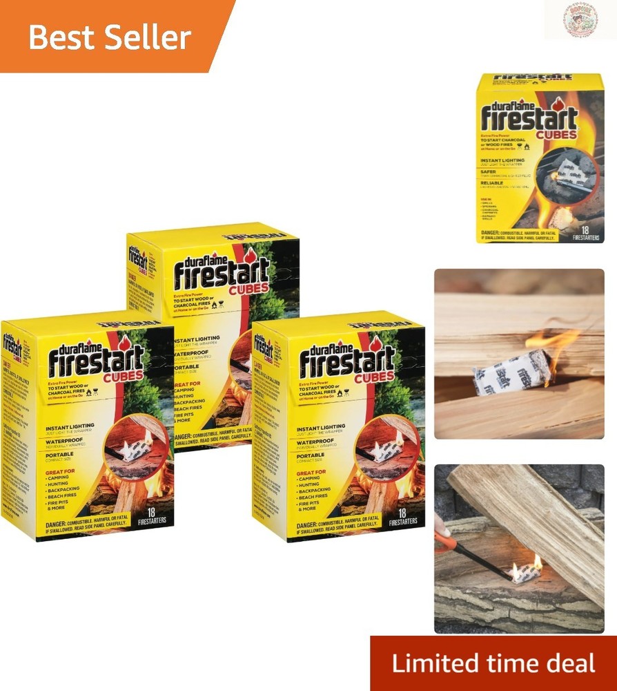 18 Count Firestart Cubes – Clean-Burning Firelighters for Indoor & Outdoor Use