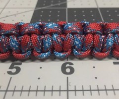 Paracord Bracelet Red White Blue Cord With Black Buckle