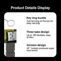 Camping Tool Multifunctional 1 Double Tube Pendant Keychain High Decibel Outdoor