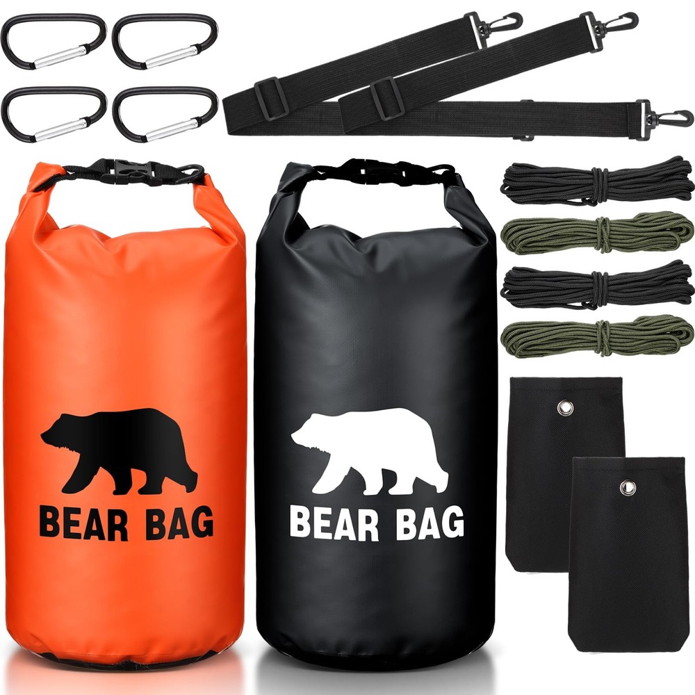 Foilswirl 2 Sets Bear Food Bag for Camping Food Hanging System Includes 2 Wat…