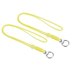 2pcs 19″ Paracord Lanyard with Clasp Necklace Cord Badge Holder Strap, Yellow
