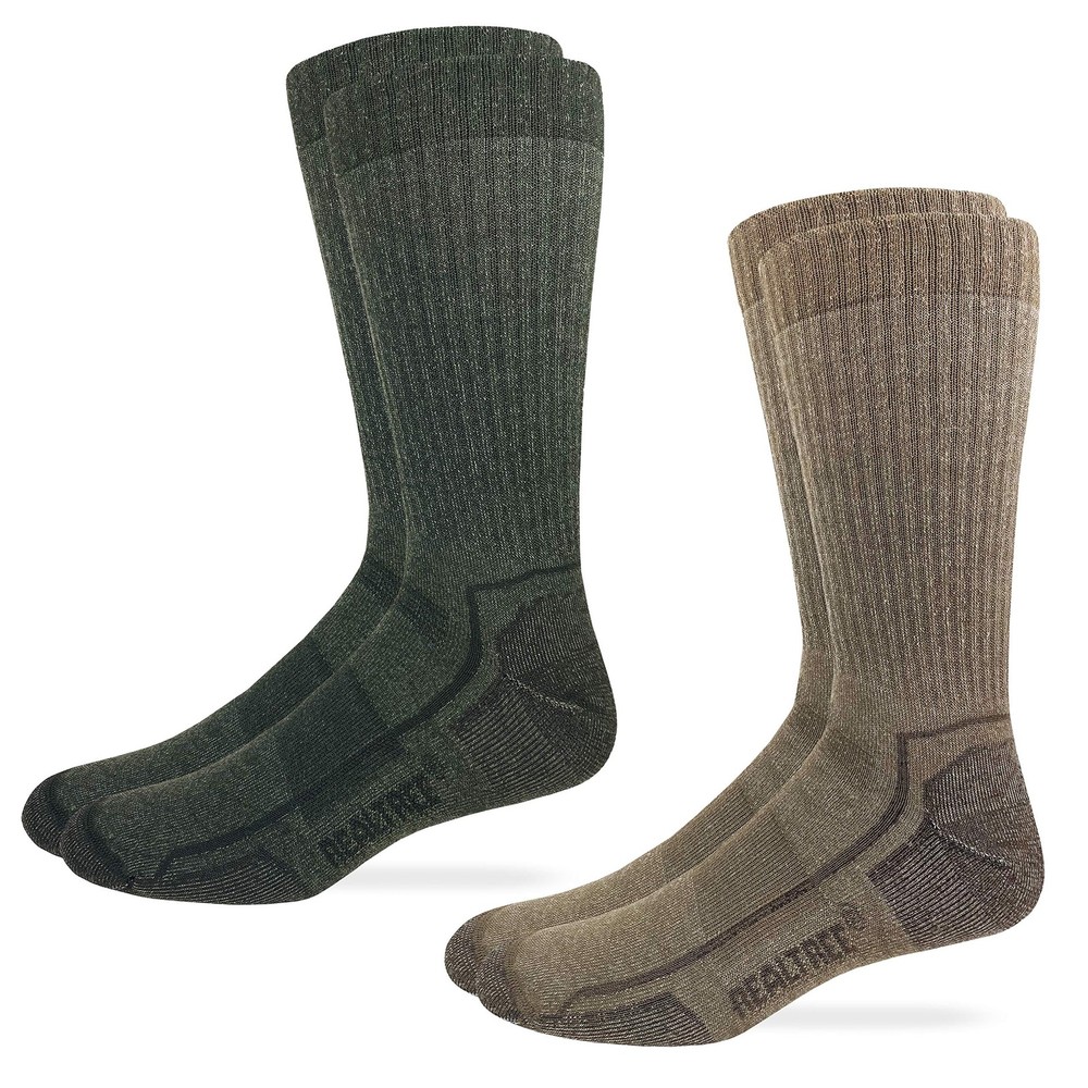 Realtree Mens 60% Merino Wool Full Cushion Seamless Toe Boot Socks 2 9, Tan