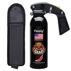Feloiy 16 oz. Bear Repellent Survival Spray Deterrent 35ft w/ Holster