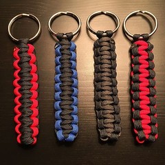 ONE (1) Paracord Keychain KEY FOB 550 Cord USA Custom Colors! TJPARACORD