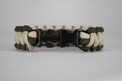 550 Paracord Survival Bracelet Cobra OD Green/Desert Sand «Made in the USA»