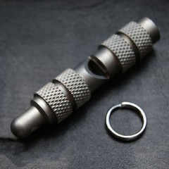 EDC TC4 Titanium Keychain Safety Whistle Necklace Pendant Outdoor Survival Tool