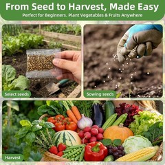 Seed Vault】 Heirloom Vegetable Seeds Planting Kit – 15,000+ Non-GMO Seeds for…