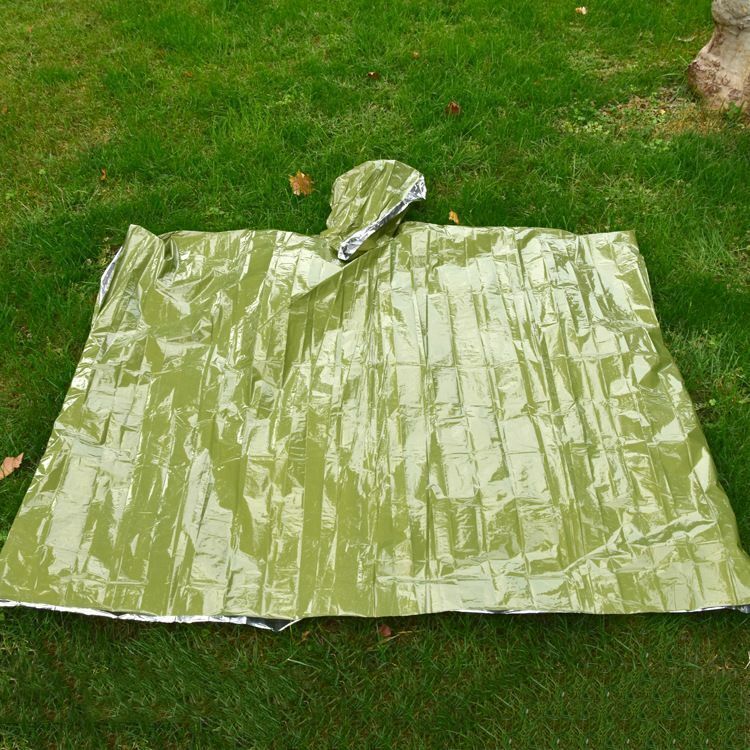 1-4pc Reusable Mylar Thermal Blanket Poncho Emergency Survival Rain Camping Gear