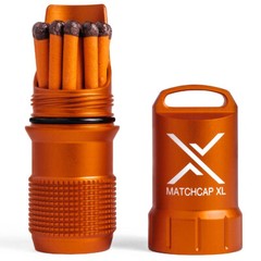 Exotac MATCHCAP XL Waterproof Match and Striker Case – Blaze Orange