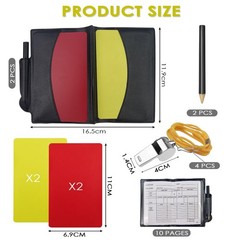 Referee Set Football, Sports Referee Cards with 4 Metal Whistle,…