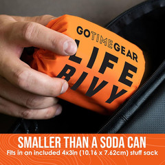Go Time Gear Life Bivy Emergency Survival Sleeping Bag Thermal 1 Pack, Orange