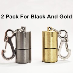 Dreambay 2 Pack Black Gold Keychain Peanut Lighter EDC Mini Waterproof Lighte…