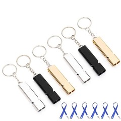 6 PCS Premium Safety Survival Whistles with Lanyard Keychain for Outdoor Camp…