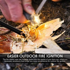Cuerda para encender fuego con mecha de supervivencia y funda de aluminio