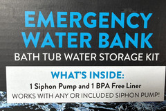 Emergency Water Bank Storage & Pump Heavy Duty 65-Gallon Easy Use BPA Free NEW