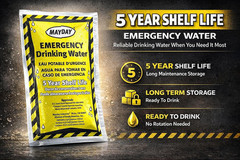 Mayday Pouch Water, Coast Guard Emergency Water, 5-Year Shelf Life, Disaster Pre