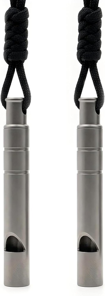 Titanium Emergency Whistle, 120dB Loud Pealess Signal Whistle with Lanyard and