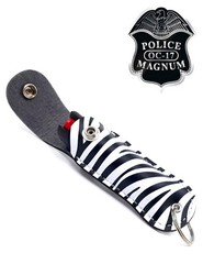 Police Magnum pepper spray .50oz zebra keychain holster self defense security