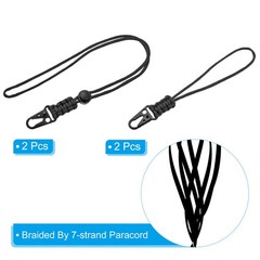 Badge Lanyard with Sling Clip, 4 Pcs Adjustable Necklace Wrist Cord Strap, Olive
