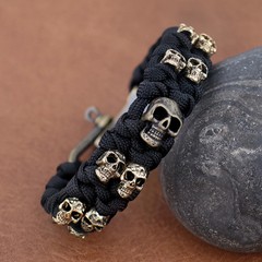 Vintage Skull Style Bracelet Jewelry Gift Outdoor Camping Paracord Survival.