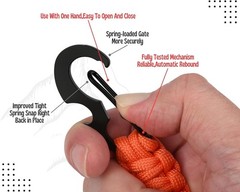 2 Pieces Carabiner Keychain Hook Paracord Keychain with Carabiner Heavy Duty Key