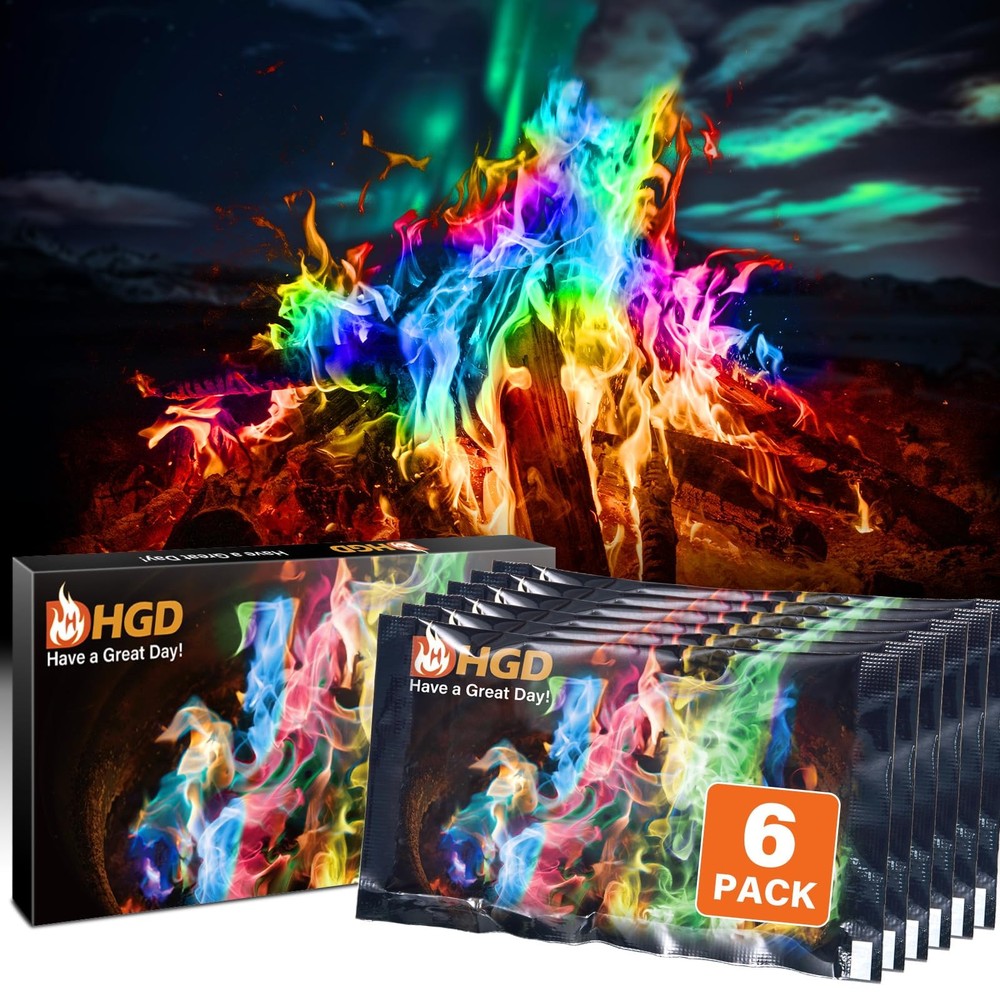 HGD (6 Pack) Magic Campfire Fire Color Changing Packets for Fire Pit, Indoor/Out