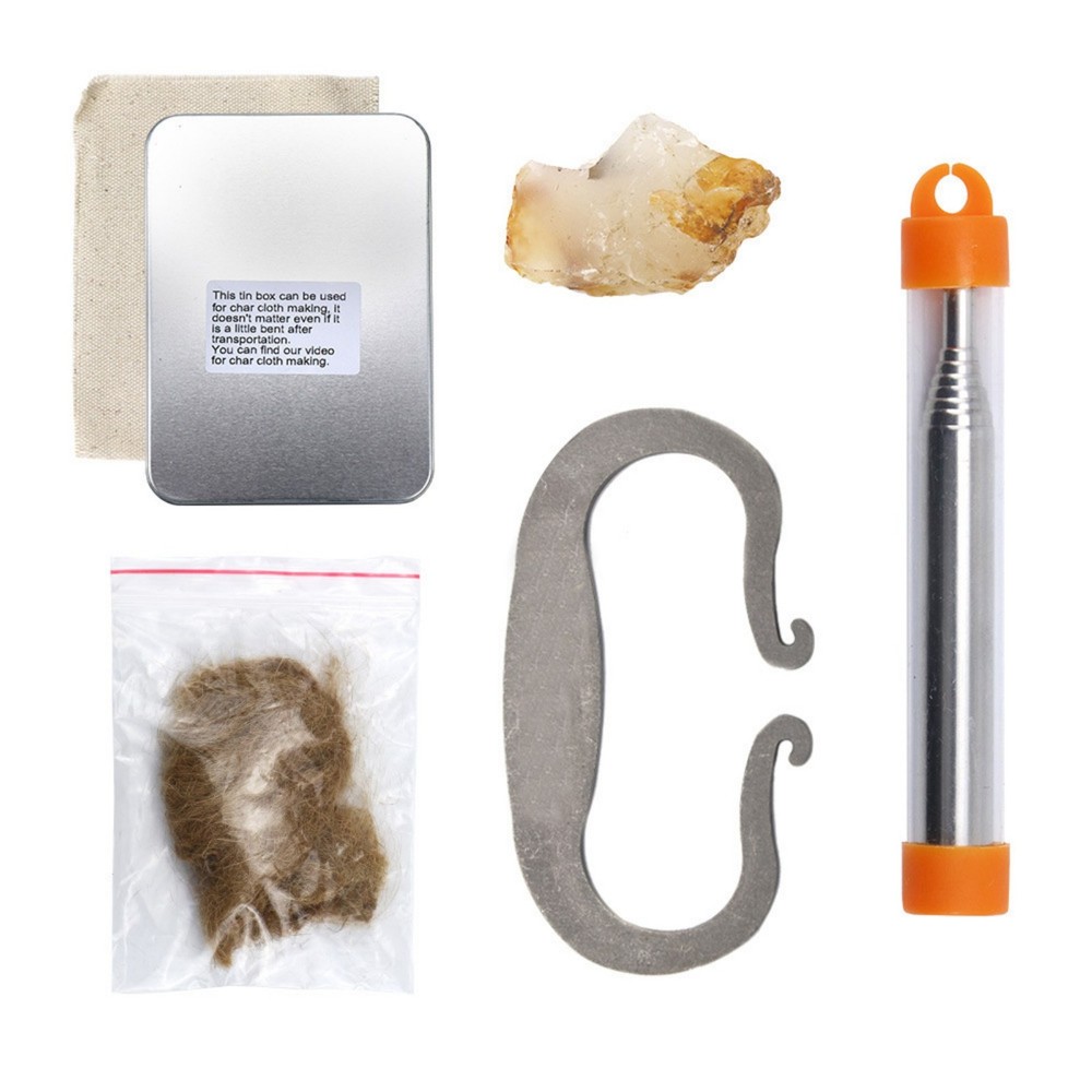 Professional Flint Fire Starter Kit with Striker 15,000 Strikes Survival Tool