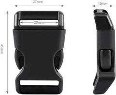 3/4 Inch, 25 Pack Black Plastic Side Release Buckle for Paracord Bracelets