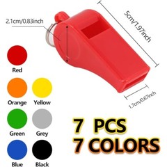 Sports Whistle 2 Pack Loud Plastic Whistles W/ Lanyard Coaches Referees Training