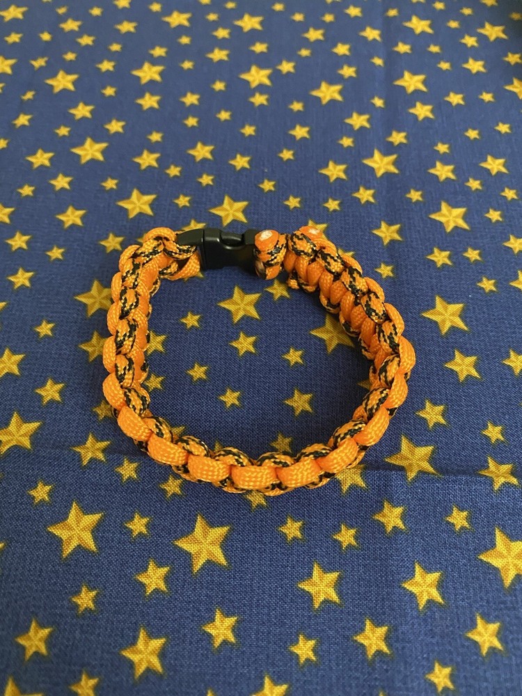 Orange and Black Paracord Bracelet – Handmade