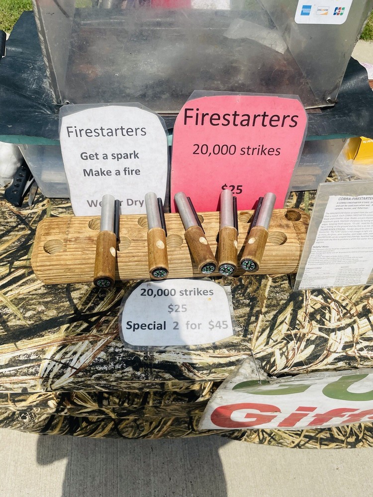 Handcrafted Wood handle Flint and Magnesium Firestarter