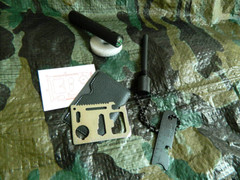 OUTDOORS 8 IN ONE PREMIUM FLINT FERRO STRIKER PLUS 11 IN 1 SS EMERGENCY TOOL