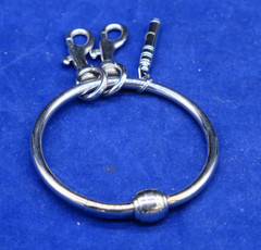 Emergency Whistle Keychain Ring Personal Security Alarm Silver Tone