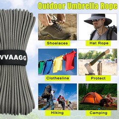 VVAAGG 1000 Paracord Rope 200FT, 4mm Utility Parachute Cord Heavy Gray