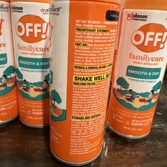4 Pack OFF Family Care Insect Repellent Spray Smooth & Dry Powder Formula 6oz !
