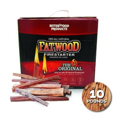 Betterwood 10 Pound Fatwood Natural Pine Firestarter 1 Pack For Campfire Bbq Or