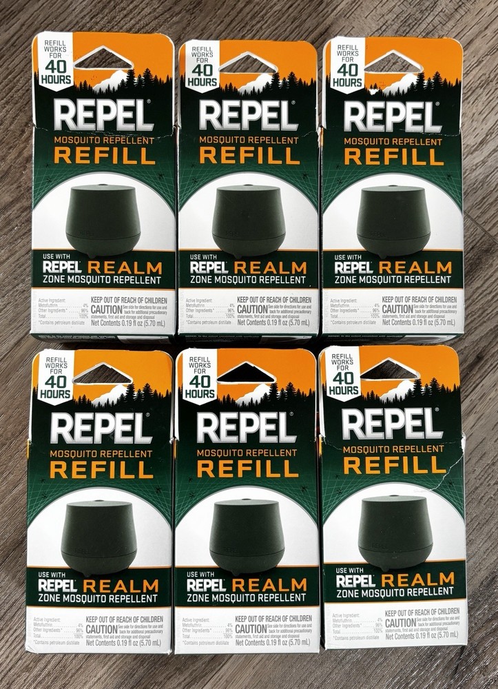Repel 40Hr Mosquito Repellent Refills Realm Zone Device 6PK