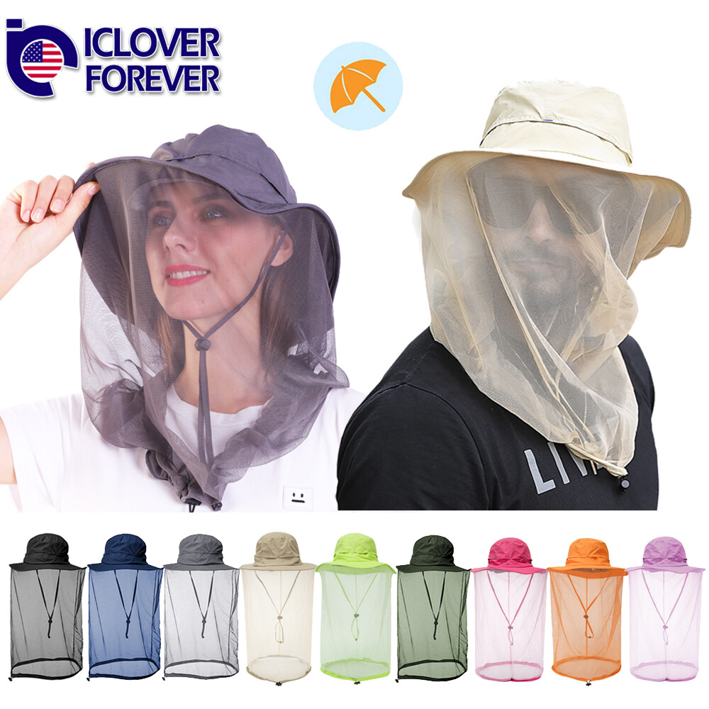 Mosquito Head Net Hat Bug Protection Outdoor Sun Insect Mesh Fishing Beekeeping