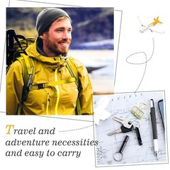 Weewooday 12 Pieces Emergency Whistle with Keychain Aluminum Emergency Black