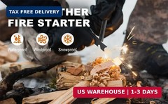 Magnesium Fire Starter Waterproof Fire Steel,4 Pack | Survival fire Striker Kit