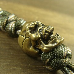 Brass “Skull” knife Lanyard Bead Paracord beads crafted for EDC gear XLH022