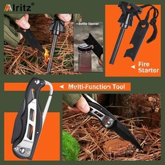 12-in-1 Survival Kit Compass Fire Starter for Camping Hiking