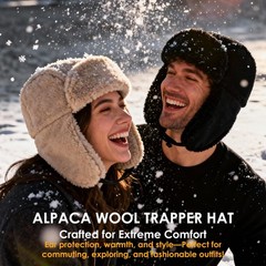 Faux Alpaca Wool Trooper Trapper Hat for Men & Women, Winter One Size, Grey